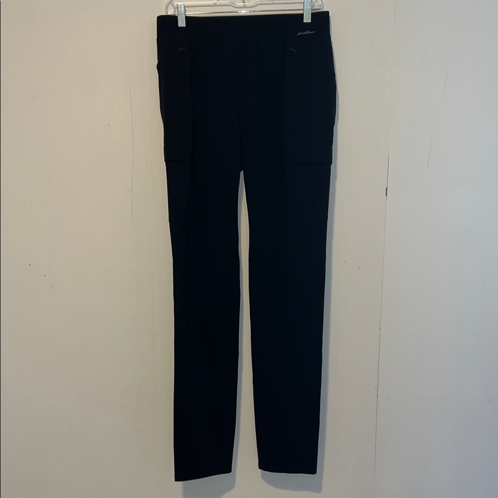 Eddie Bauer Womens Black Cargo Scrub Pants Size T10 0319265